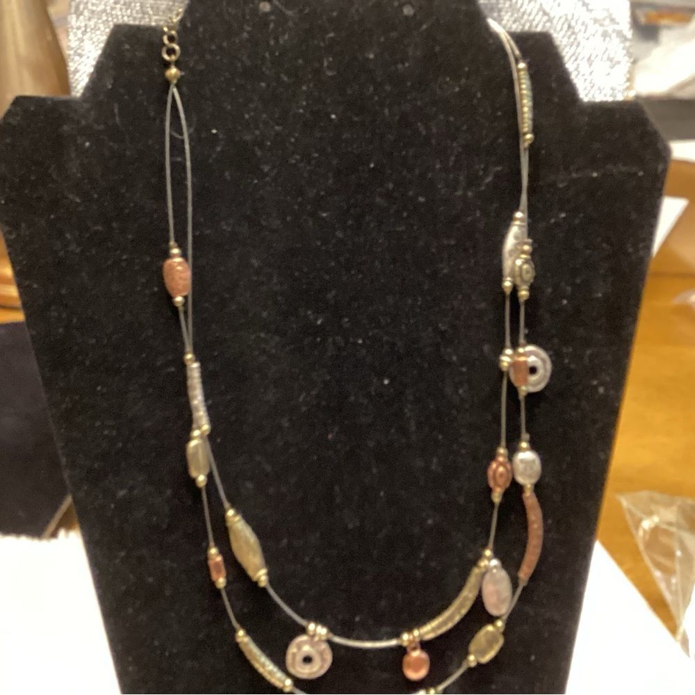Adjustable Double Wire Charm Necklace